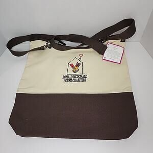 Ronald Mcdonald House Charities Blue White Tote Bag Canvas 17"x15" NWT